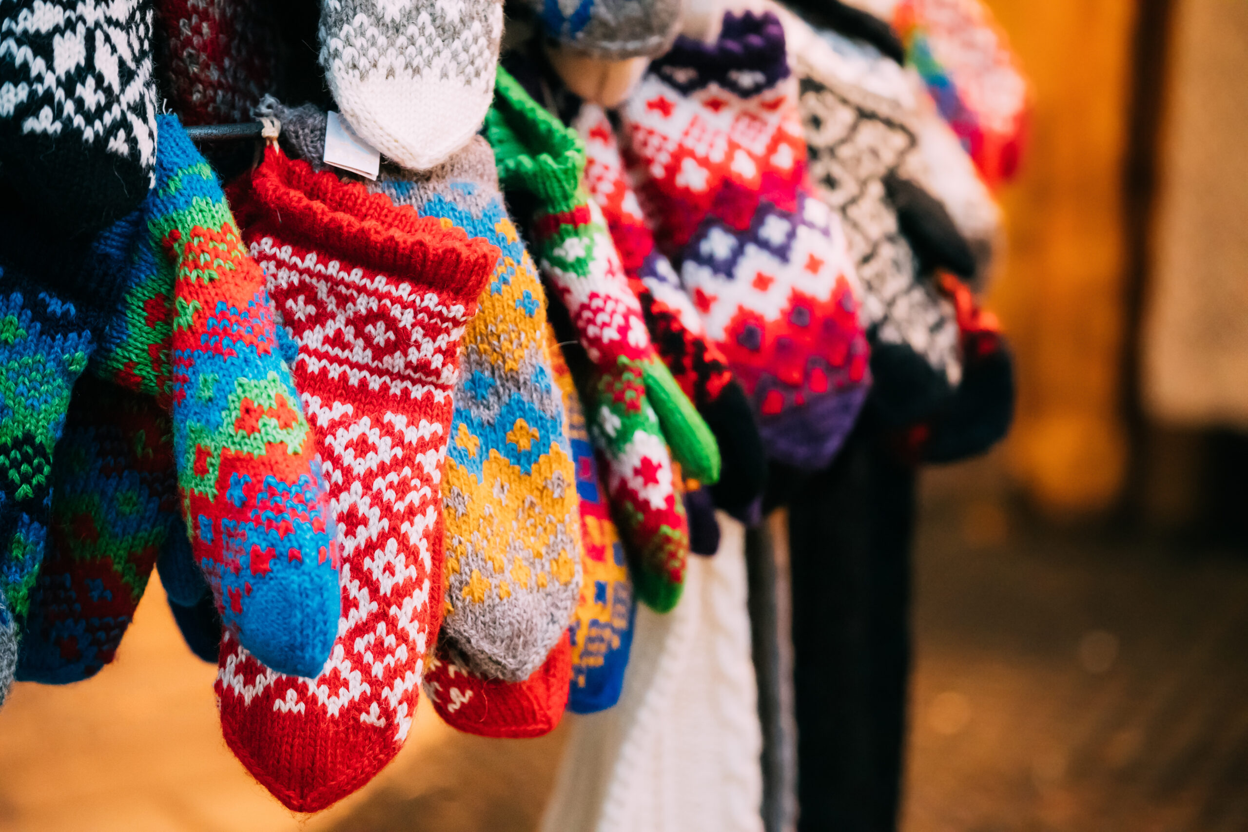 Knitted Traditional European Warm Clothes – Mittens At Winter Ch